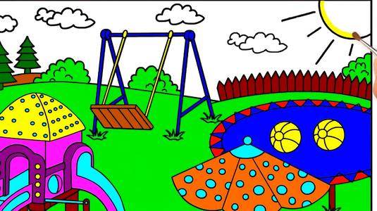 儿童乐园为主题的画画图片