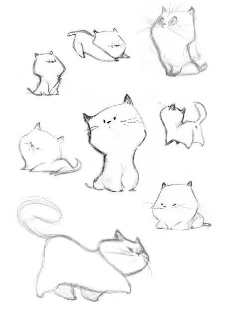 小猫简笔画可爱呆萌图片