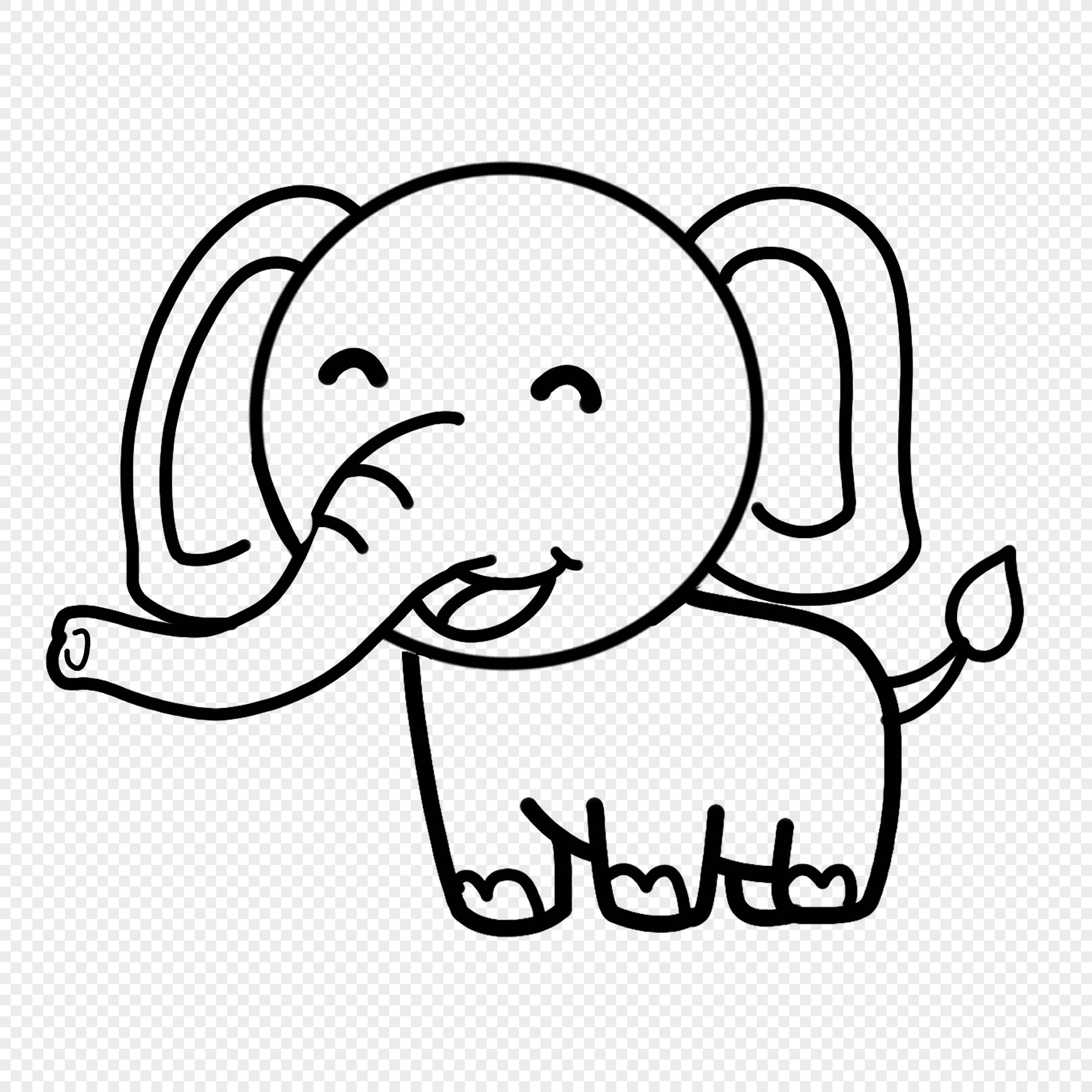 简单漂亮动物简笔画 简笔画大象的画法图解教程 肉丁儿童网