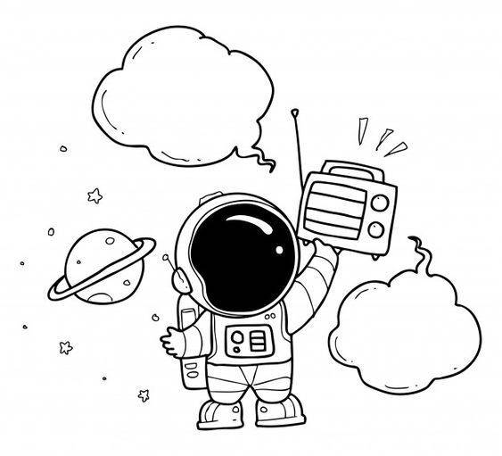 宇航员简笔画法可爱图片