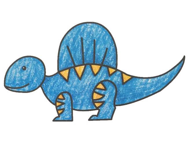 恐龙世界简笔画小孩图片