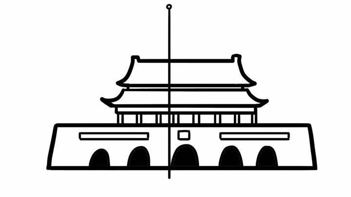 天安城门绘画图片初中图片