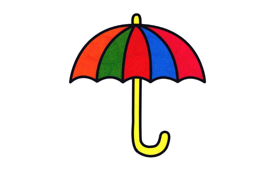 古风雨伞简笔画侧面图片