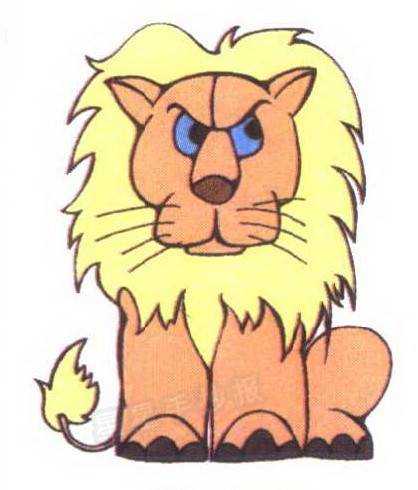 狮子的简笔画带颜色图片