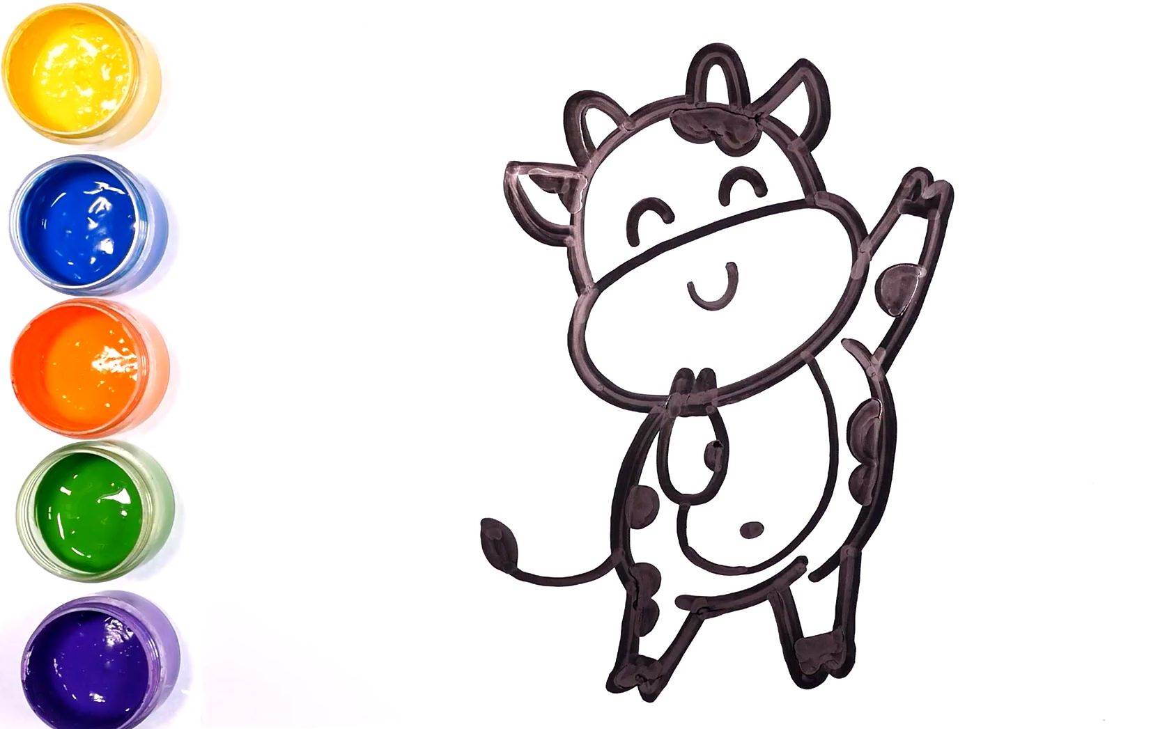 3-6岁儿童画 创意简笔画小牛的画法详细过程💛巧艺网