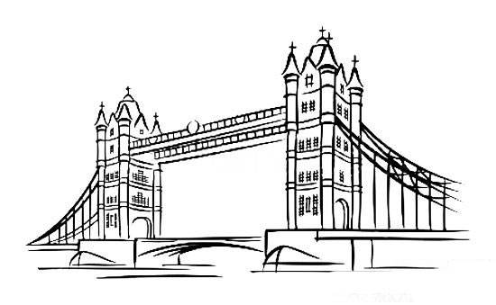 英国伦敦桥简笔画的画法图片儿童画——大桥桥的简笔画就分享到这里