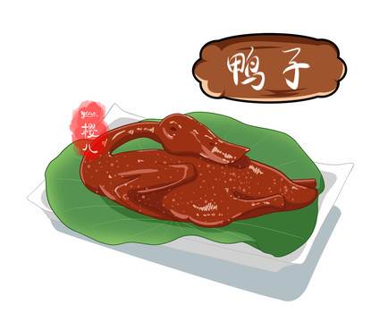 简笔画北京烤鸭图片