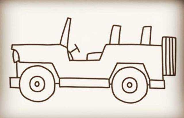 越野车简单画法图片