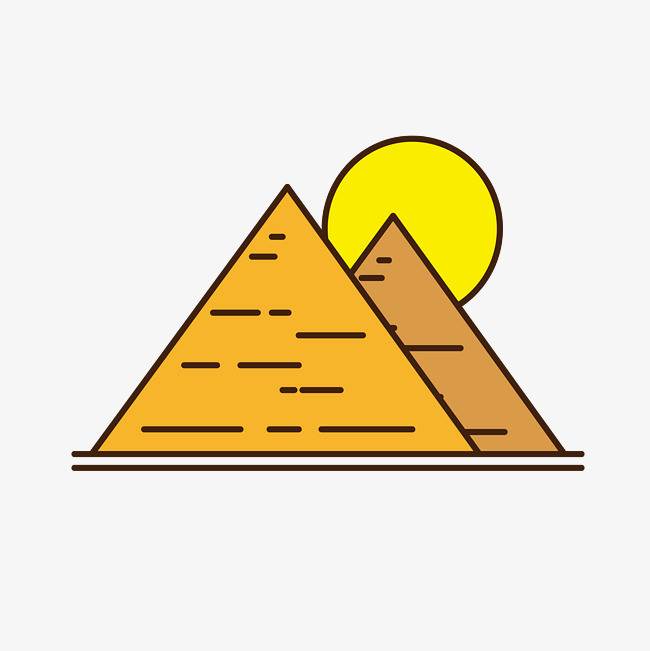 金字塔儿童画简单图片