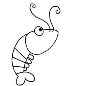 儿童画小虾最简单画法图片
