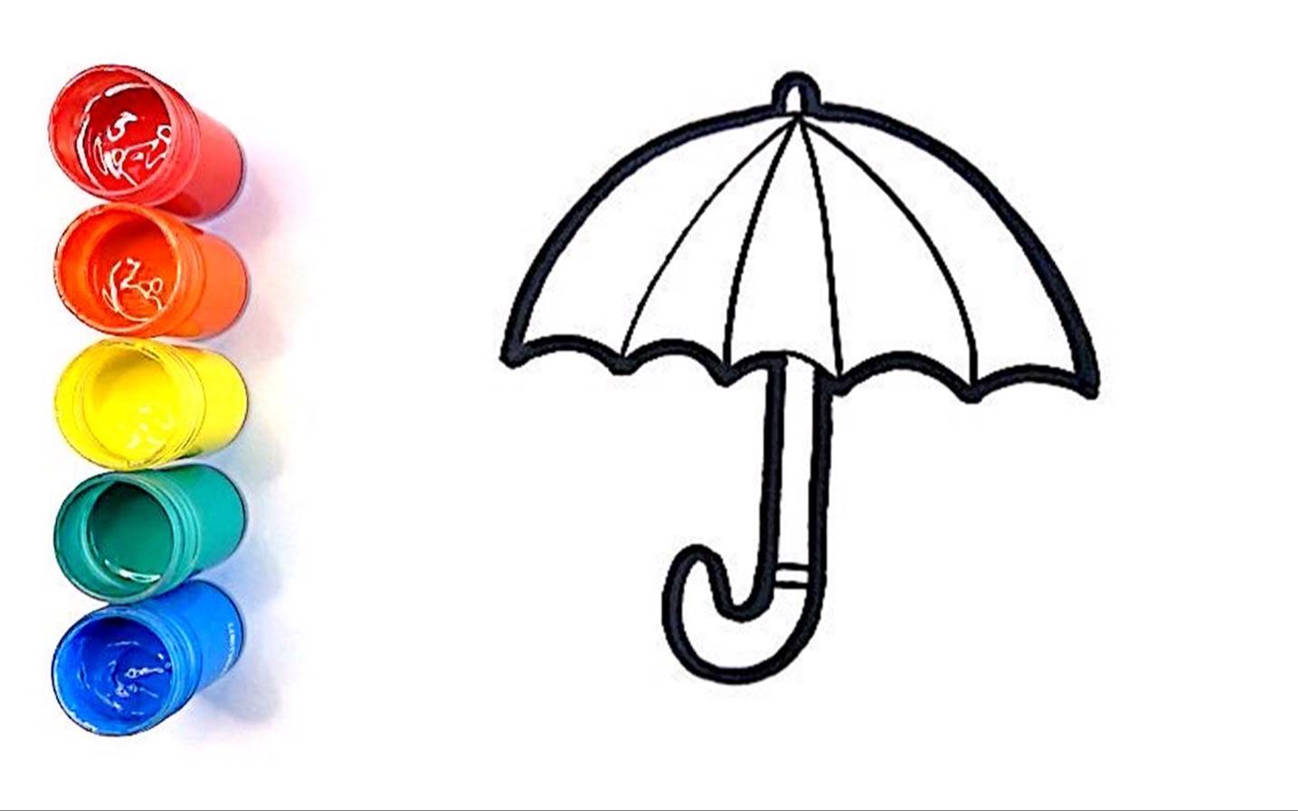 透明伞上绘画图片创意 各种各样雨伞手绘步骤教程 咿咿呀呀儿童手工网