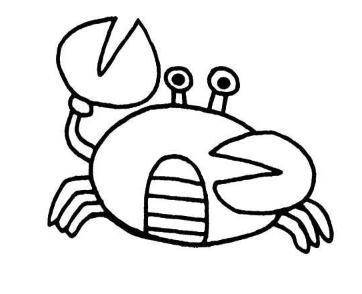 螃蟹的简笔画 黑白图片