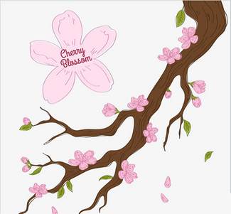 桃花树简笔画手绘图片