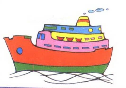 船的简笔画彩色船简笔画轮船简笔画步骤教程大海帆船简笔画彩色一组