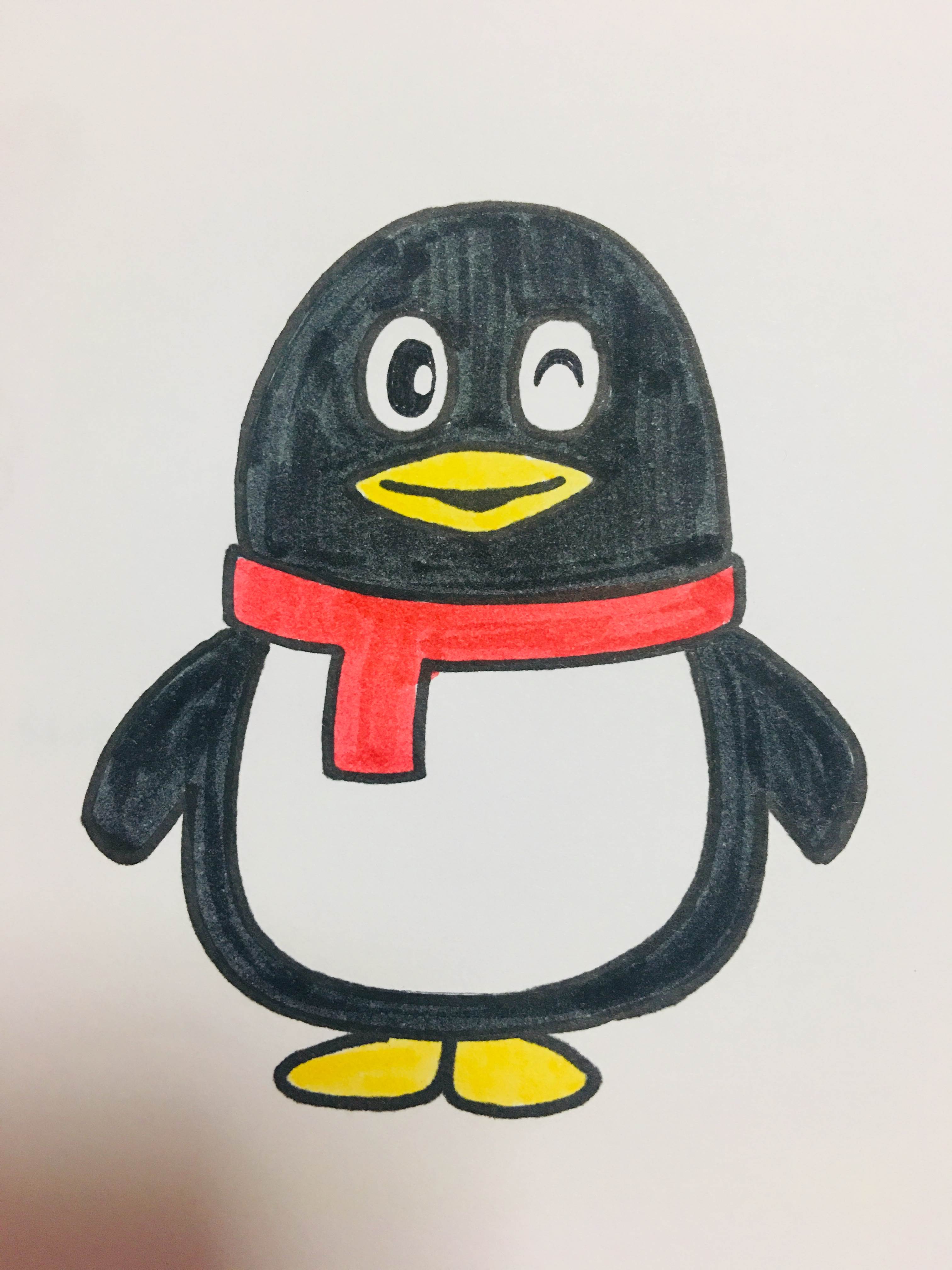 企鹅画法儿童画图片
