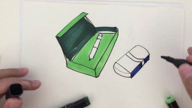 铅笔盒简笔画 简单图片