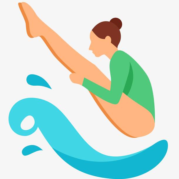 奥运会的简笔画 跳水图片