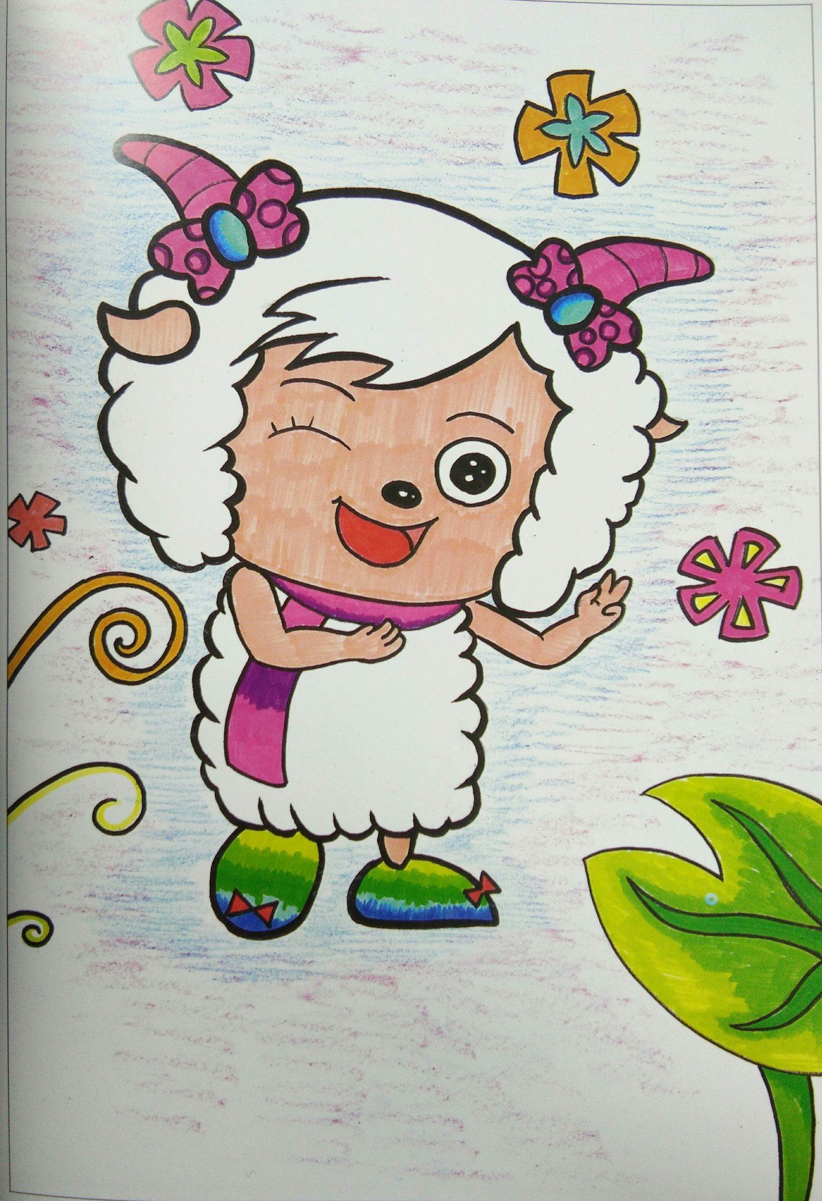 羊年卡通画 简笔画教程 手绘 卡通图案 插画… - 堆糖，美图壁纸兴趣社区
